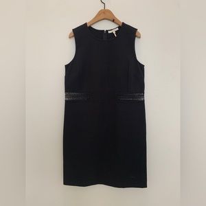 Maje black dress with lacy detail on waistline
